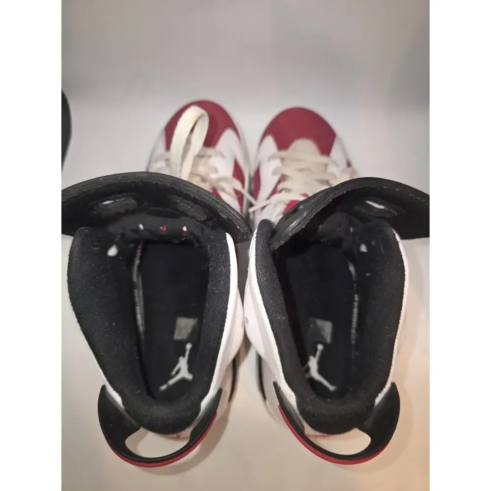 Air Jordan 6 Retro Carmine 2014 Size 9.5 White Red 384664-160 Men's Shoes